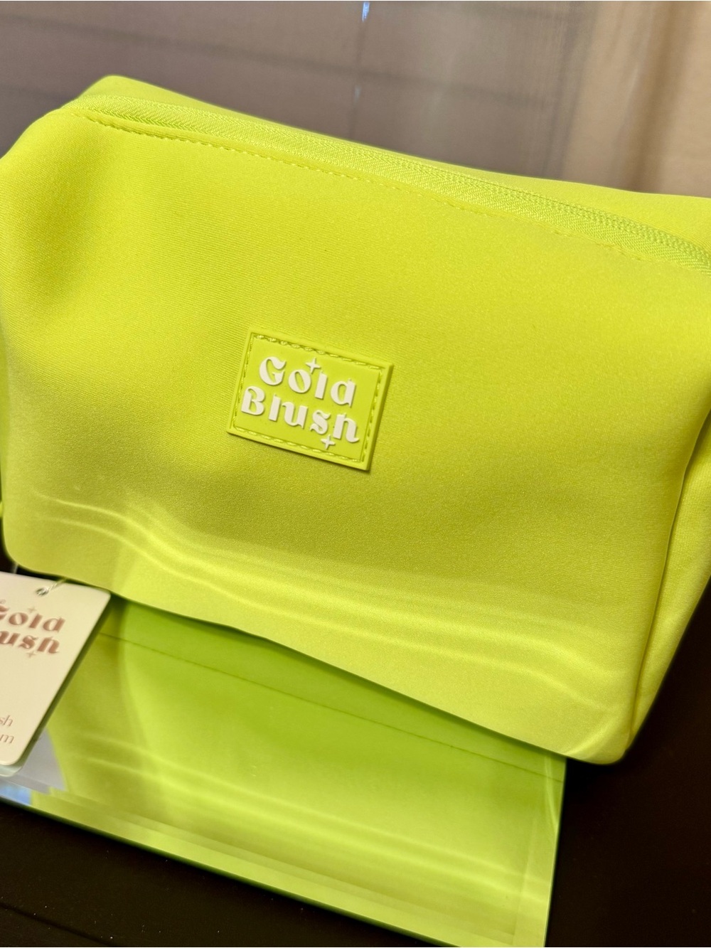 Gold Blush Neoprene Neon Cosmetic Bag BNWT